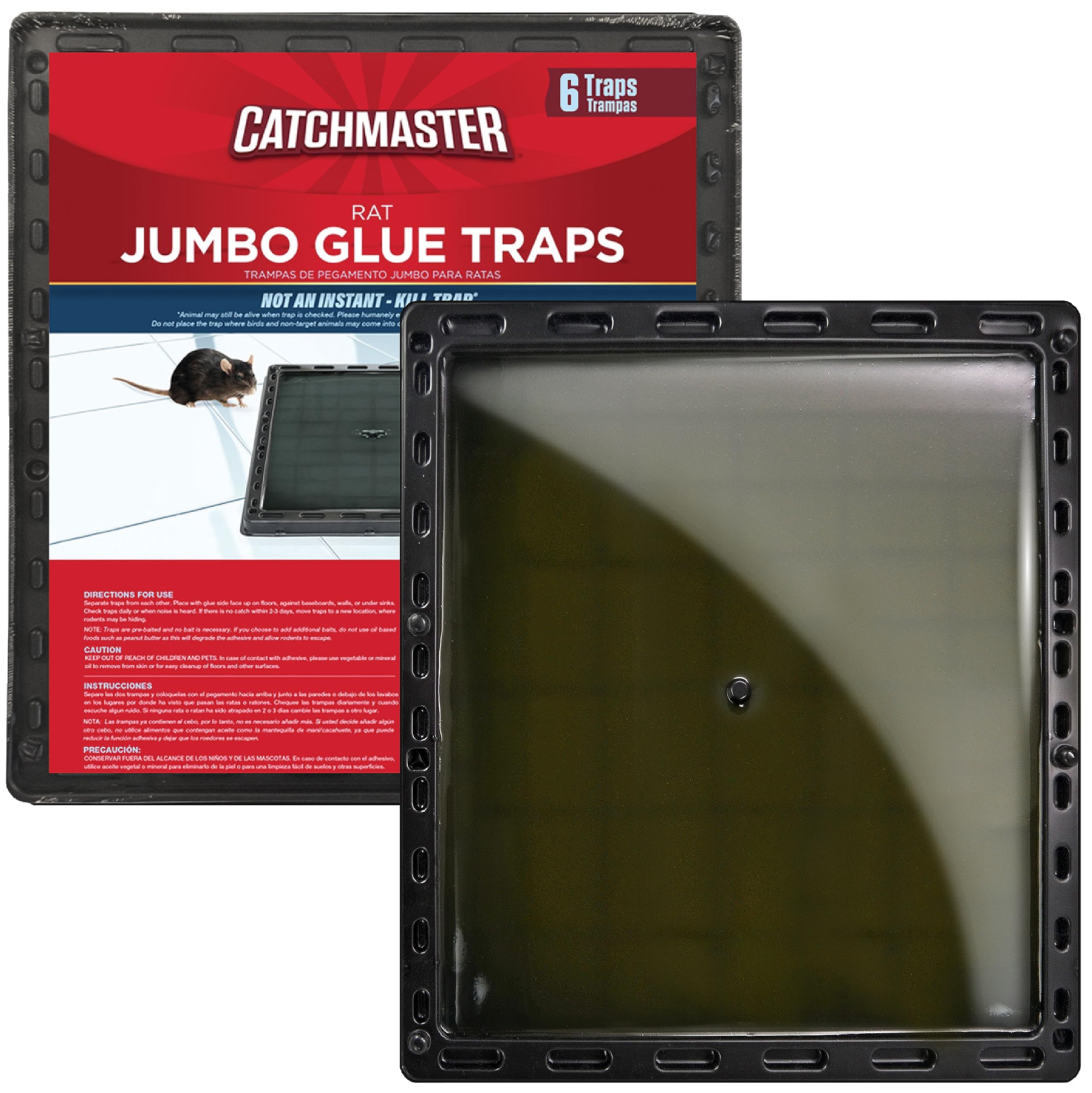 Catchmaster Jumbo Rat & Mouse Glue Traps 6Pk